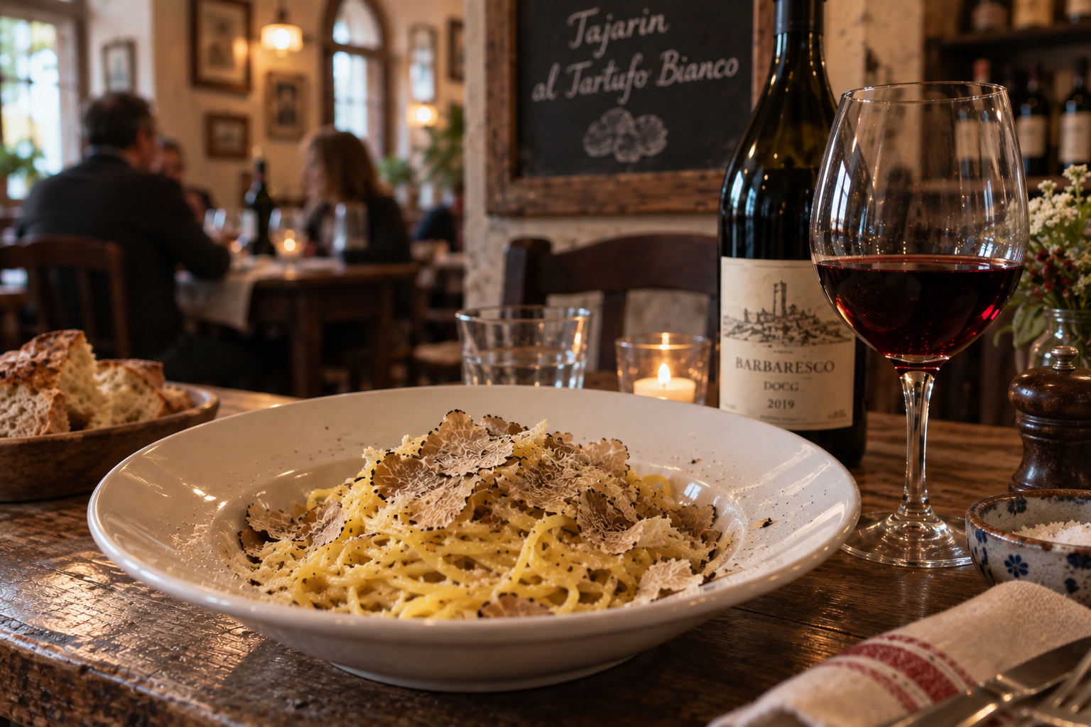 Fresh Truffles and wine